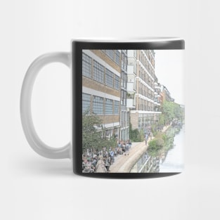 Regent's Canal towpath by Kingsland Basin, London, UK Mug